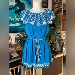 Ravi Cali Daisy Off Shoulder Dress with Embroidery